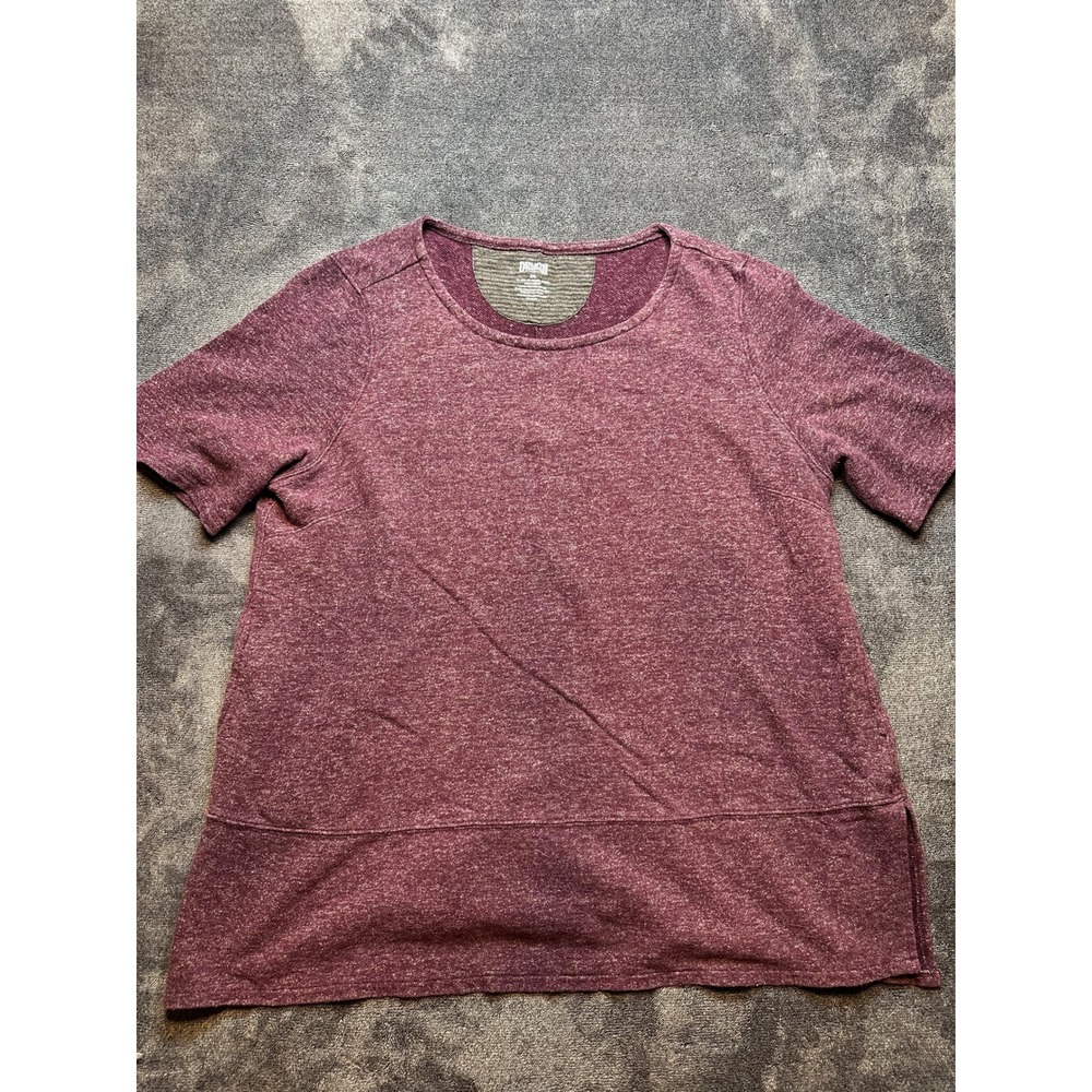 Duluth Trading Co Hemp Organic Cotton Short Sleeve Top Burgundy 2XL -279